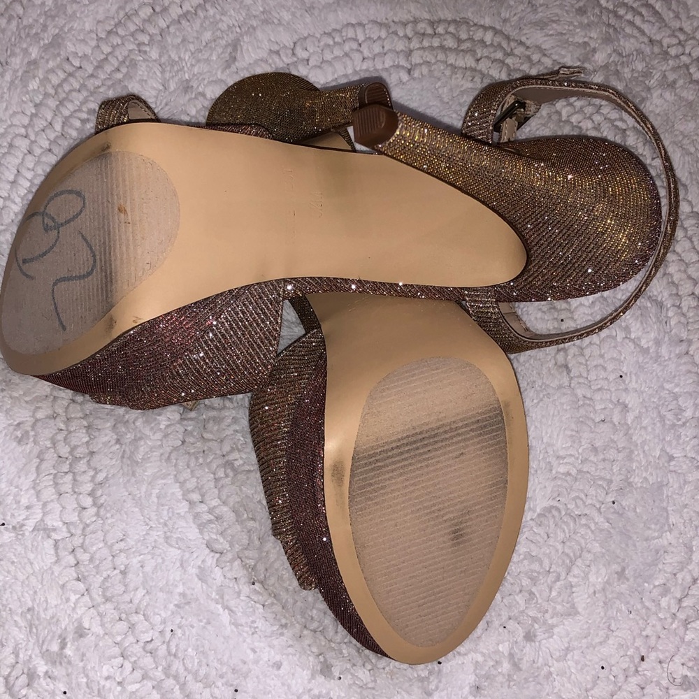 Nine West platform blush pink and sequin heels 5.5 - Picture 4 of 5